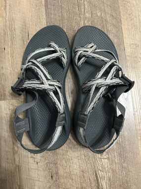 Chaco Women's Sandals Gray with White Straps